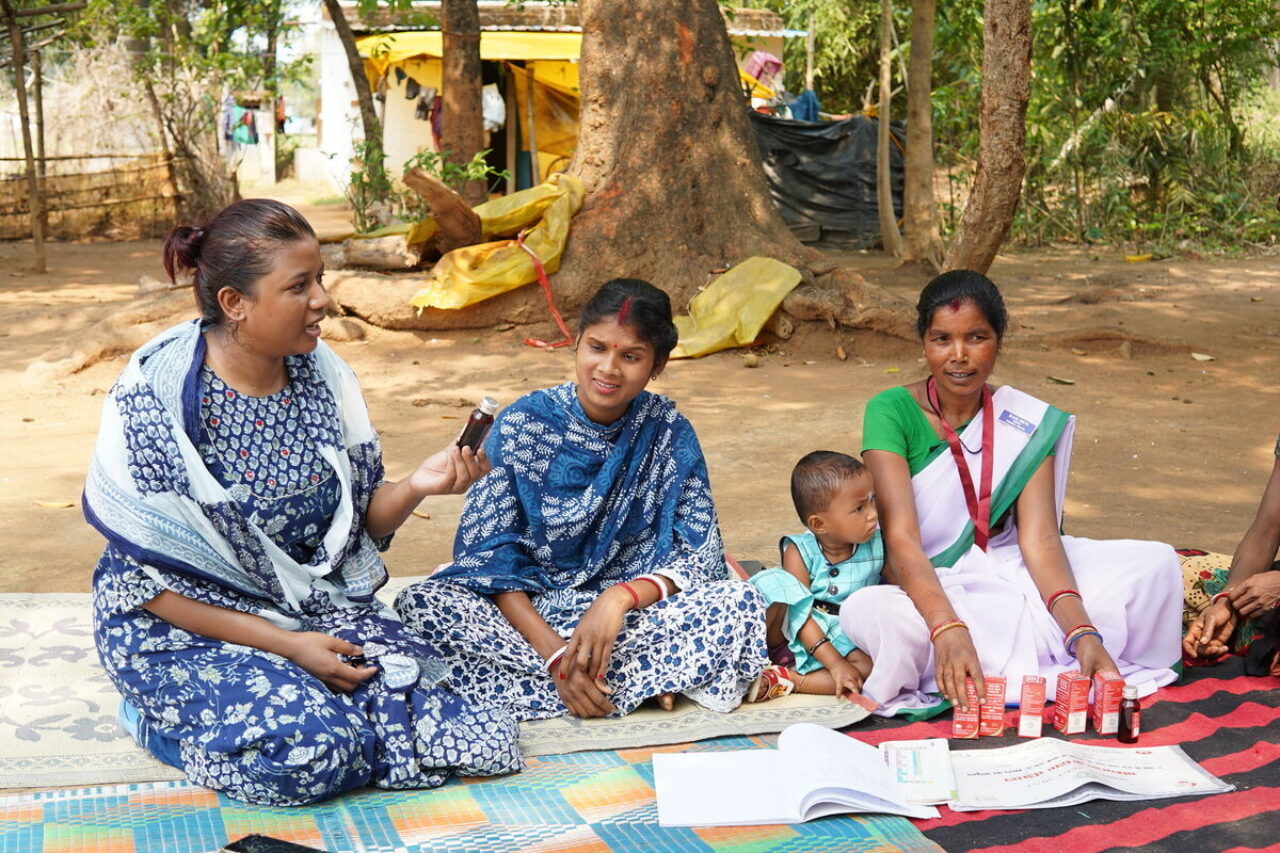 EVA IFA Frontline health workers Sahiyas educating on IFA syrup in Khunti District Jharkhand India Medium