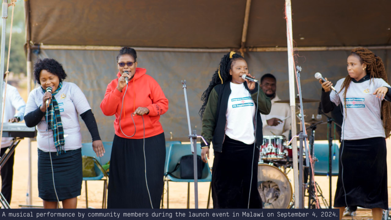 Musical performances from community members accompanied the program launch event in Malawi 3