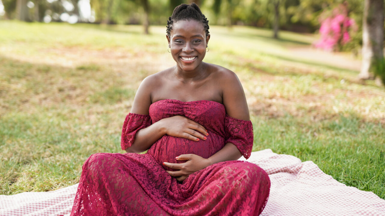 Smiling pregnant woman