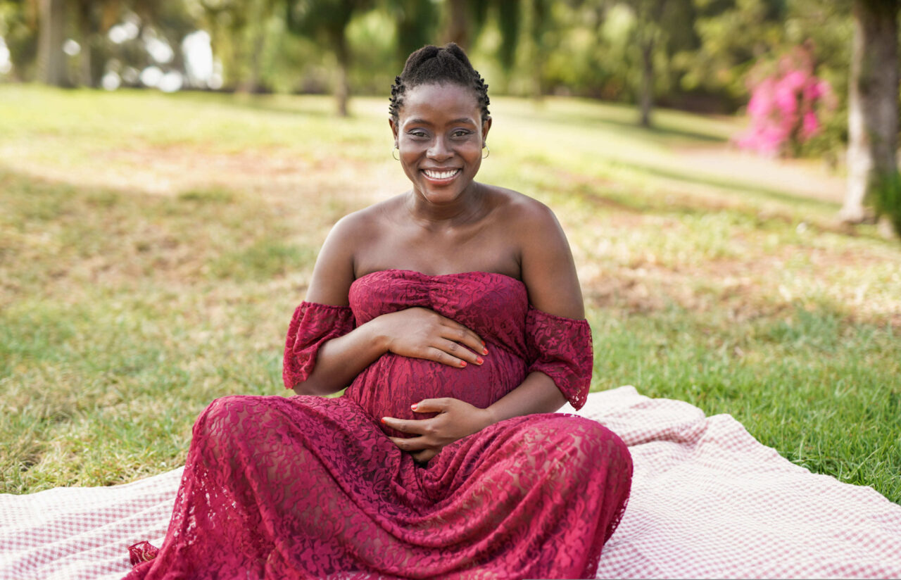 Smiling pregnant woman